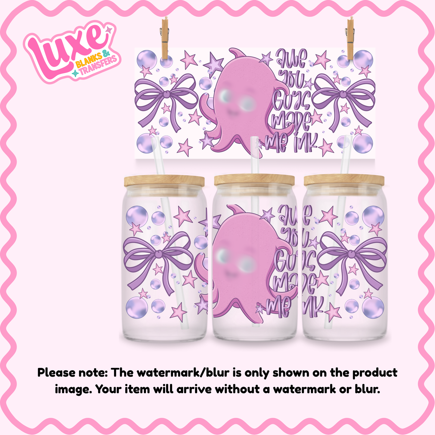 16oz UV DTF Wrap | Octopus | #3678