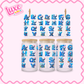16oz UV DTF Wrap | Blue Alien Alphabet | #2709