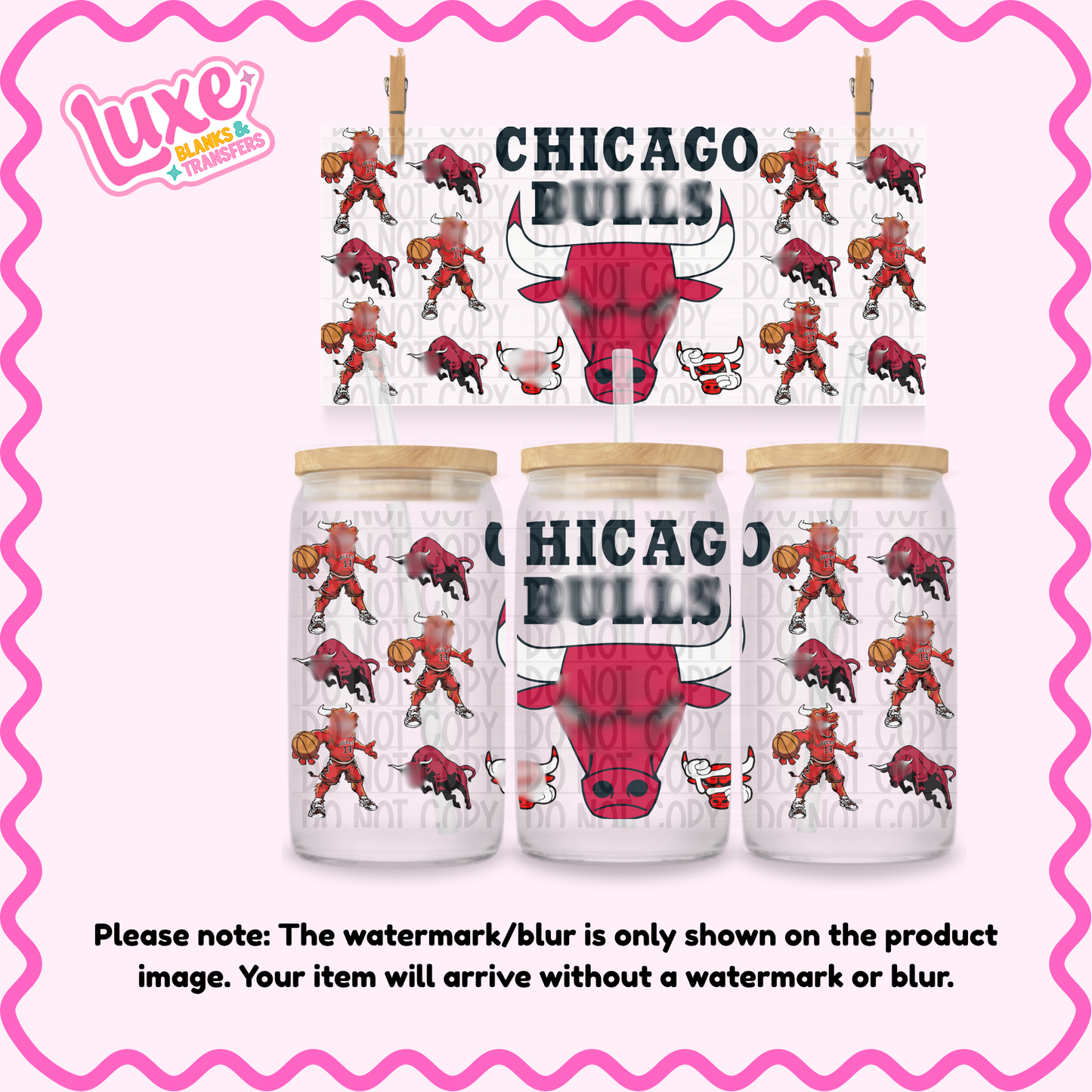 16oz UV DTF Wrap | Bull Bball | #1534