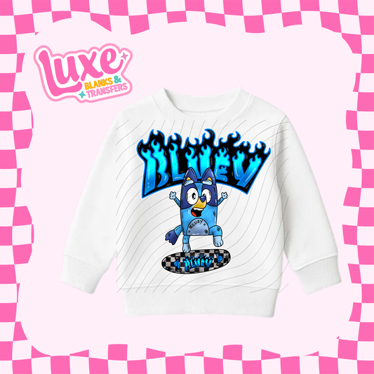 Blue Dog Flame | Kids DTF Heat Transfer | #131