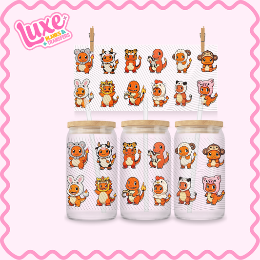 16oz UV DTF Wrap | Cute Orange Character | #2711