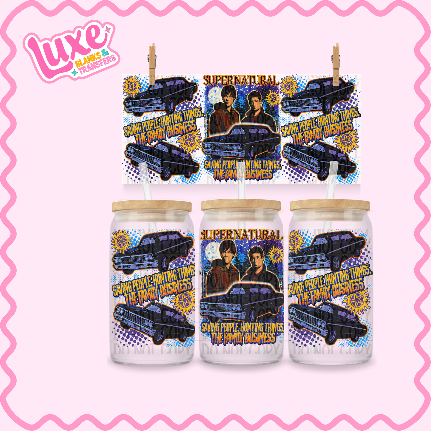 16oz UV DTF Wrap | Supernatural TV Show | #2402