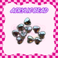Flatback Acrylic Bead | SIlver Boujee Hearts
