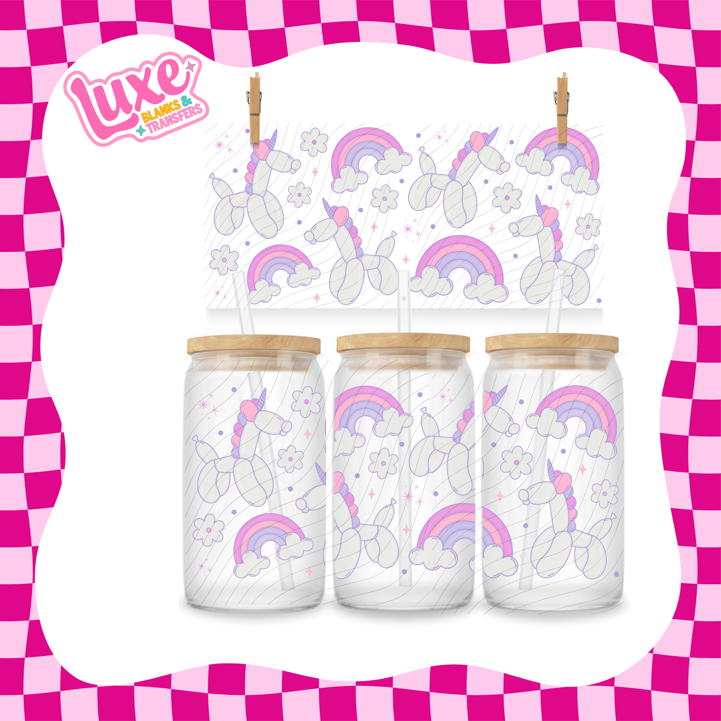 Unicorn Balloon UV DTF Wrap (#938)