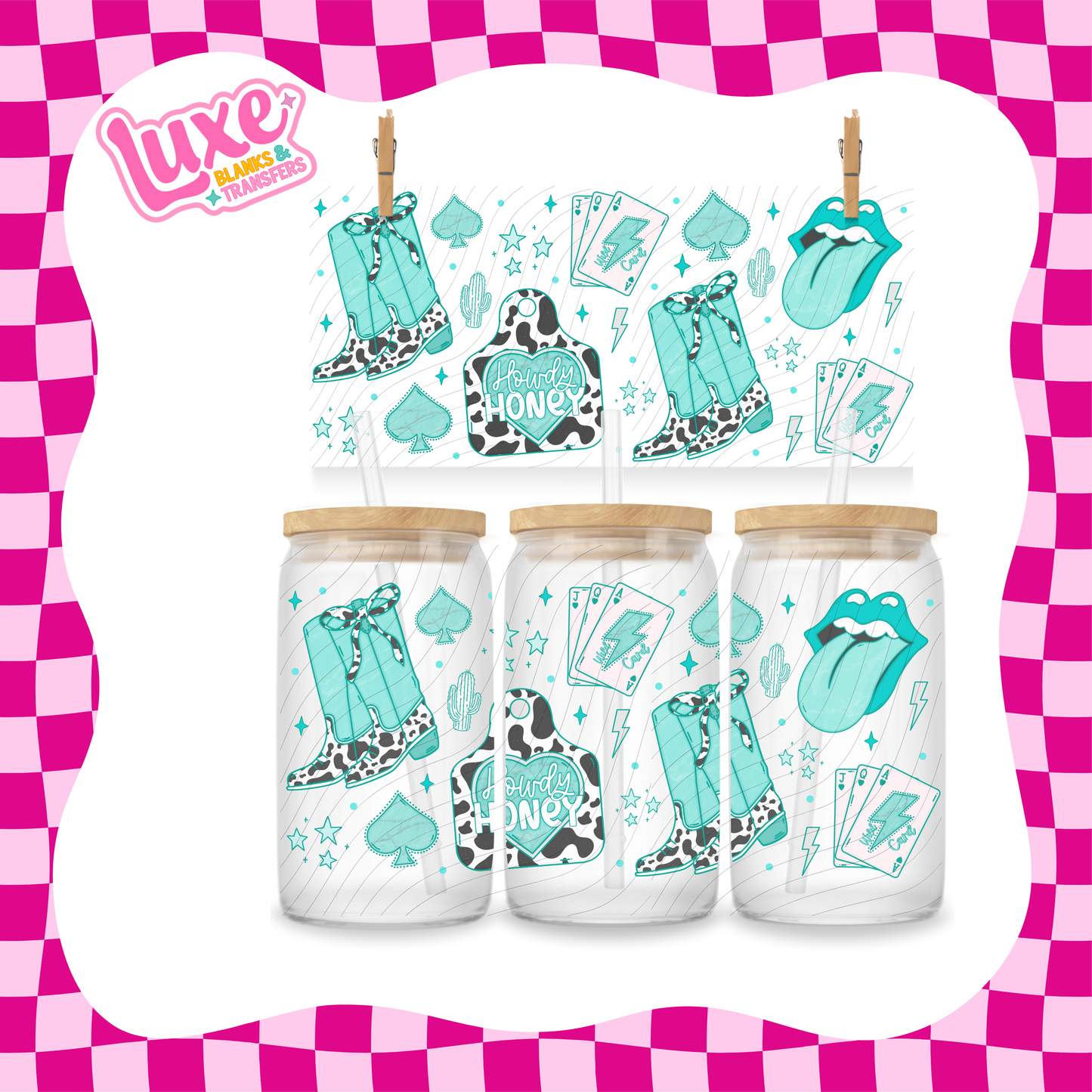 Howdy Honey Aqua UV DTF Wrap (#940)