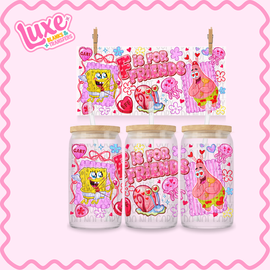 16oz UV DTF Wrap | F Is For Friends Sponge | #2407