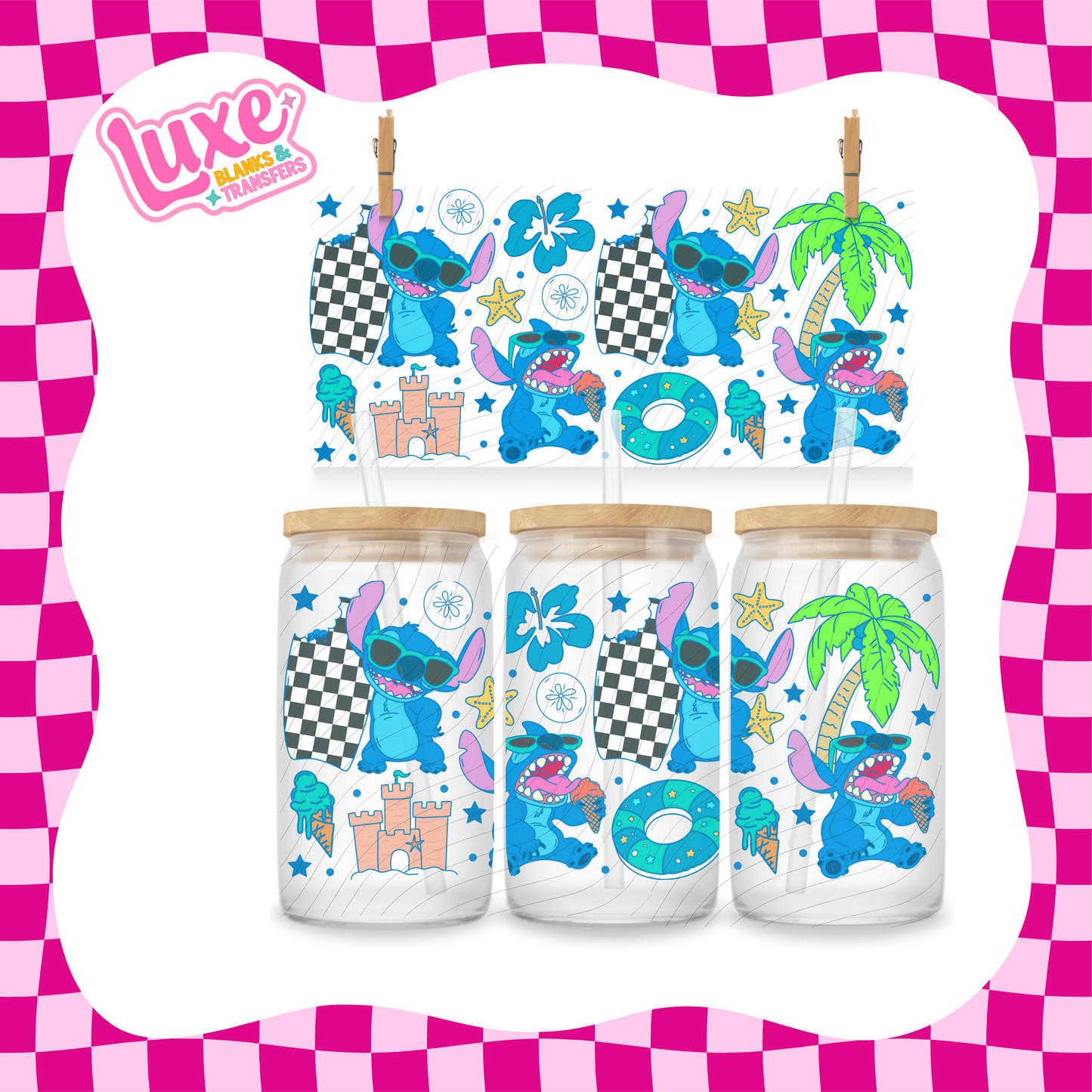 Blue Alien Summer UV DTF Wrap (#944)