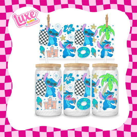 Blue Alien Summer UV DTF Wrap (#944)