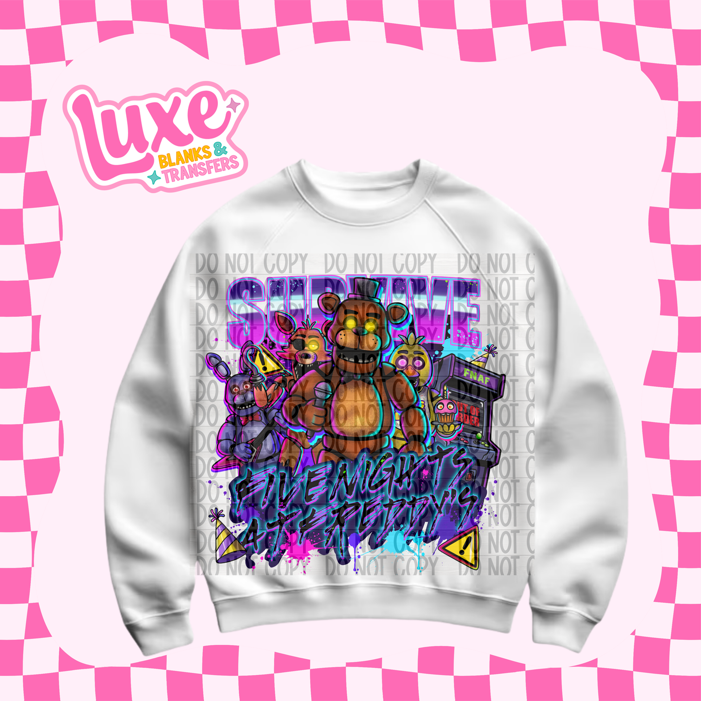 DTF Heat Transfer | Five Nights @ Freddys | #578