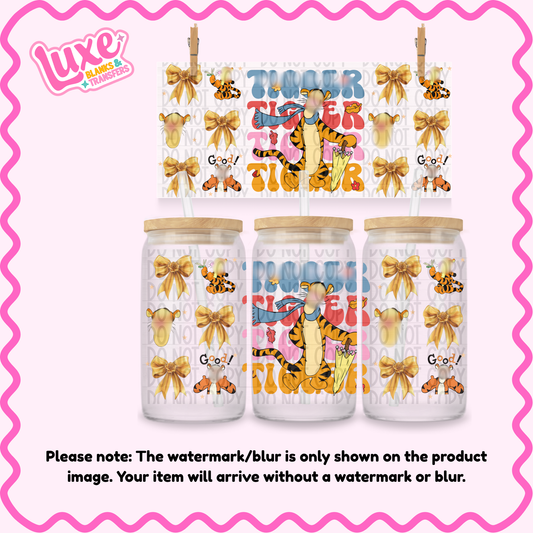 16oz UV DTF Wrap | Tiger Name Bows | #1553