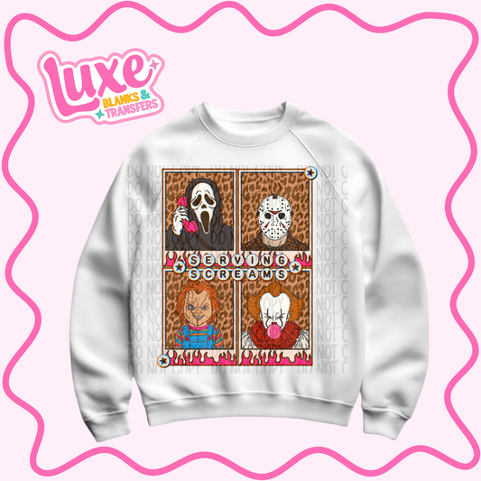 DTF Heat Transfer | Serving Screams Spooky | #1056