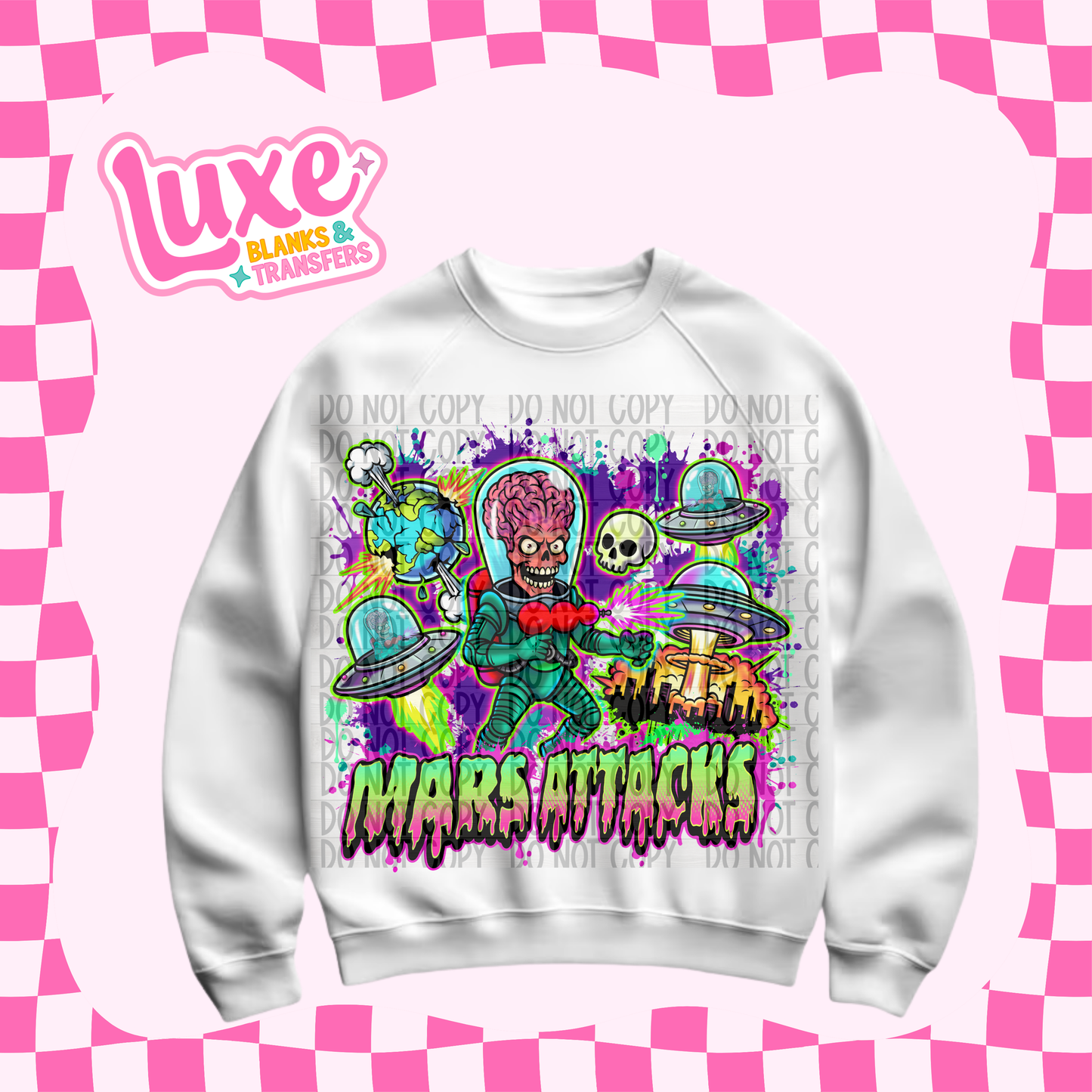 DTF Heat Transfer | Mars Attacks | #580