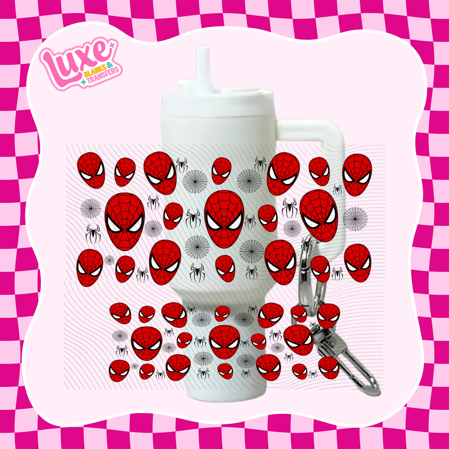 Mini Keychain Tumbler UV DTF Wrap | Spidey Heads | #E32