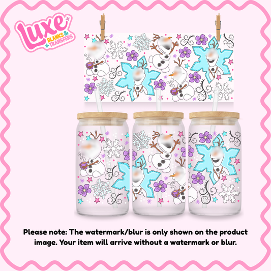 16oz UV DTF Wrap | Snowman Sidekick | #3692