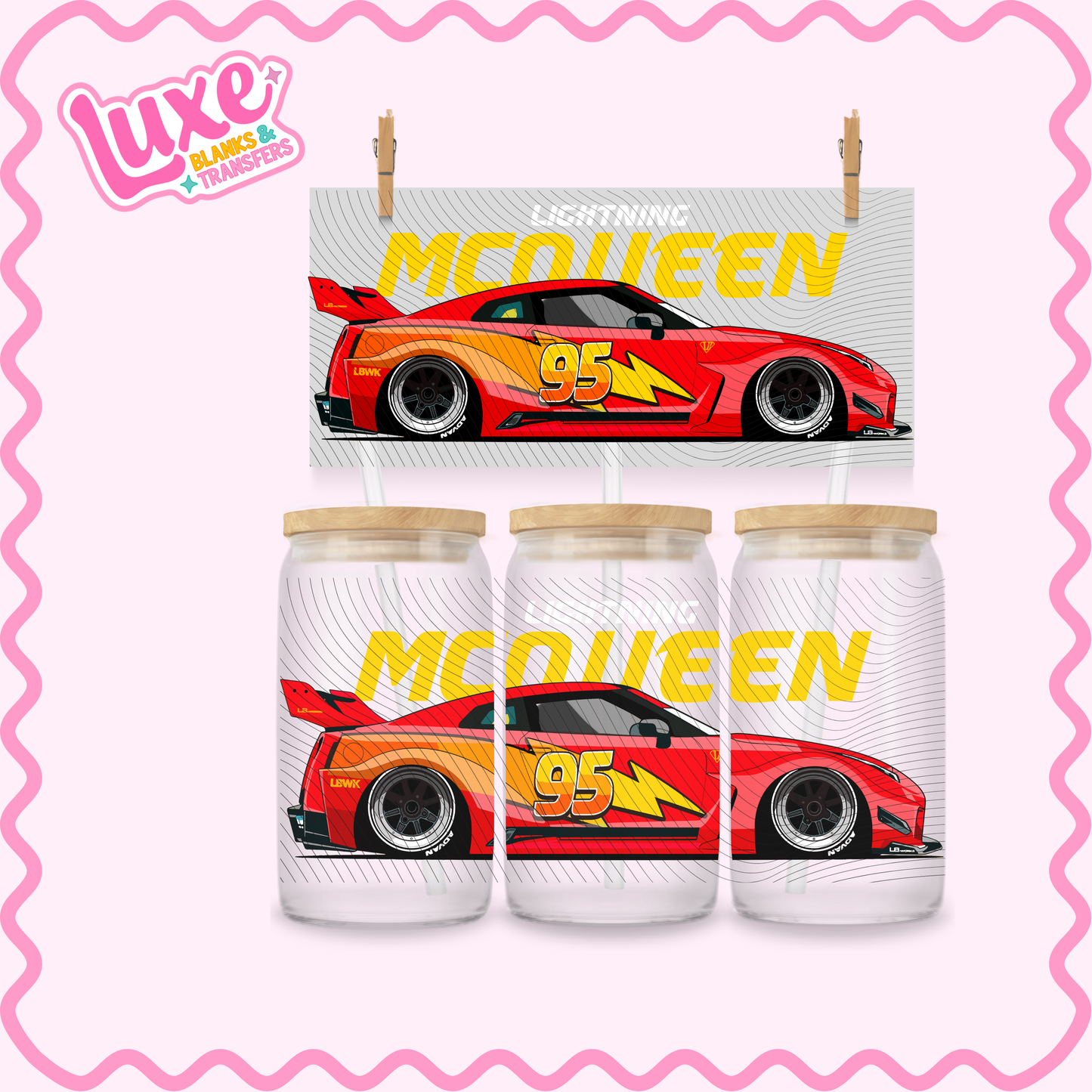 16oz UV DTF Wrap | McQueen Car | #2722