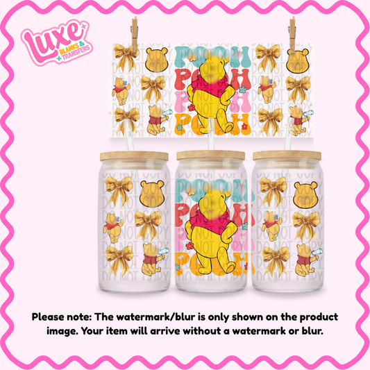 16oz UV DTF Wrap | Bear Name Bows | #1554