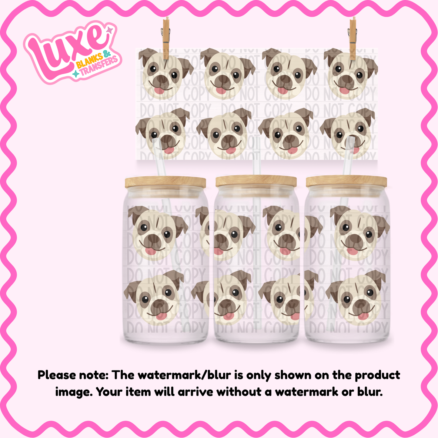 16oz UV DTF Wrap | English Bulldog Pattern | #4189