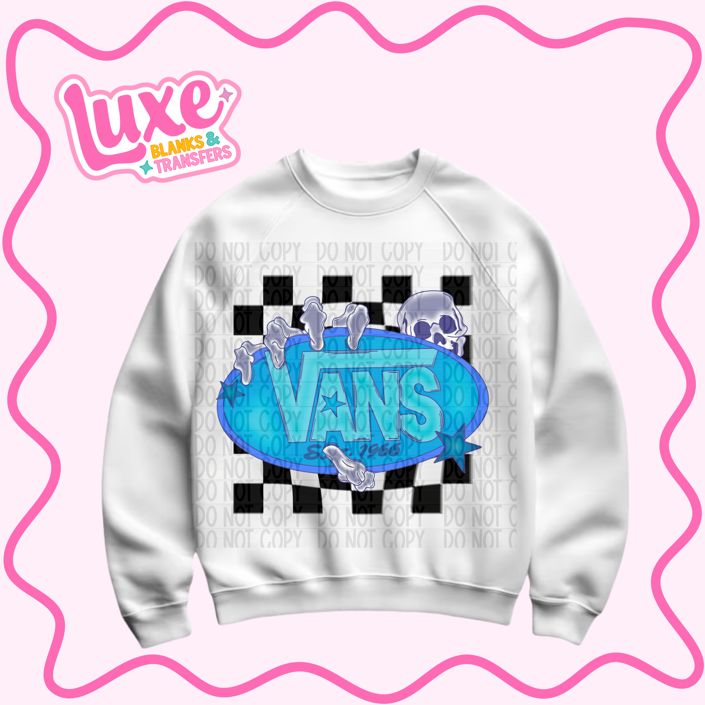 DTF Heat Transfer | Van/s Skull Blue | #1060