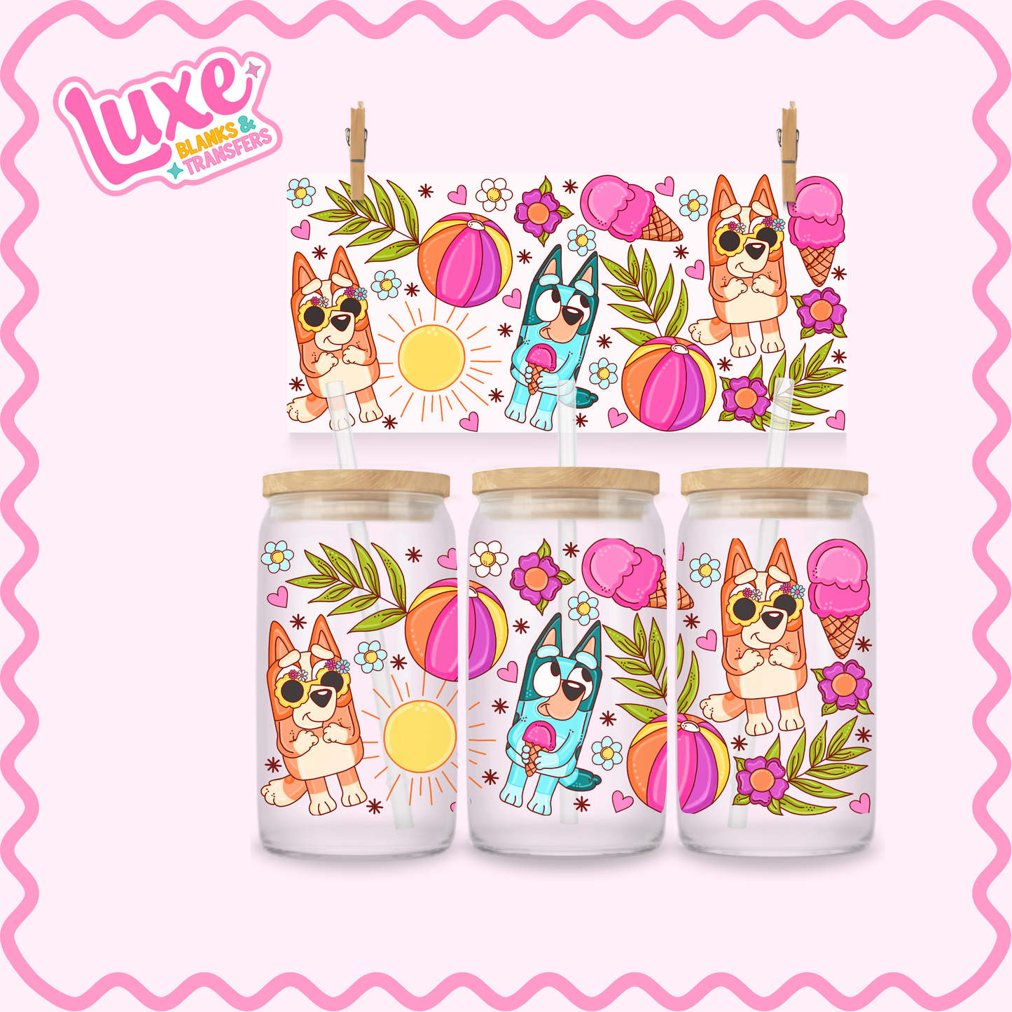 16oz UV DTF Wrap | Pup Sisters | #3696