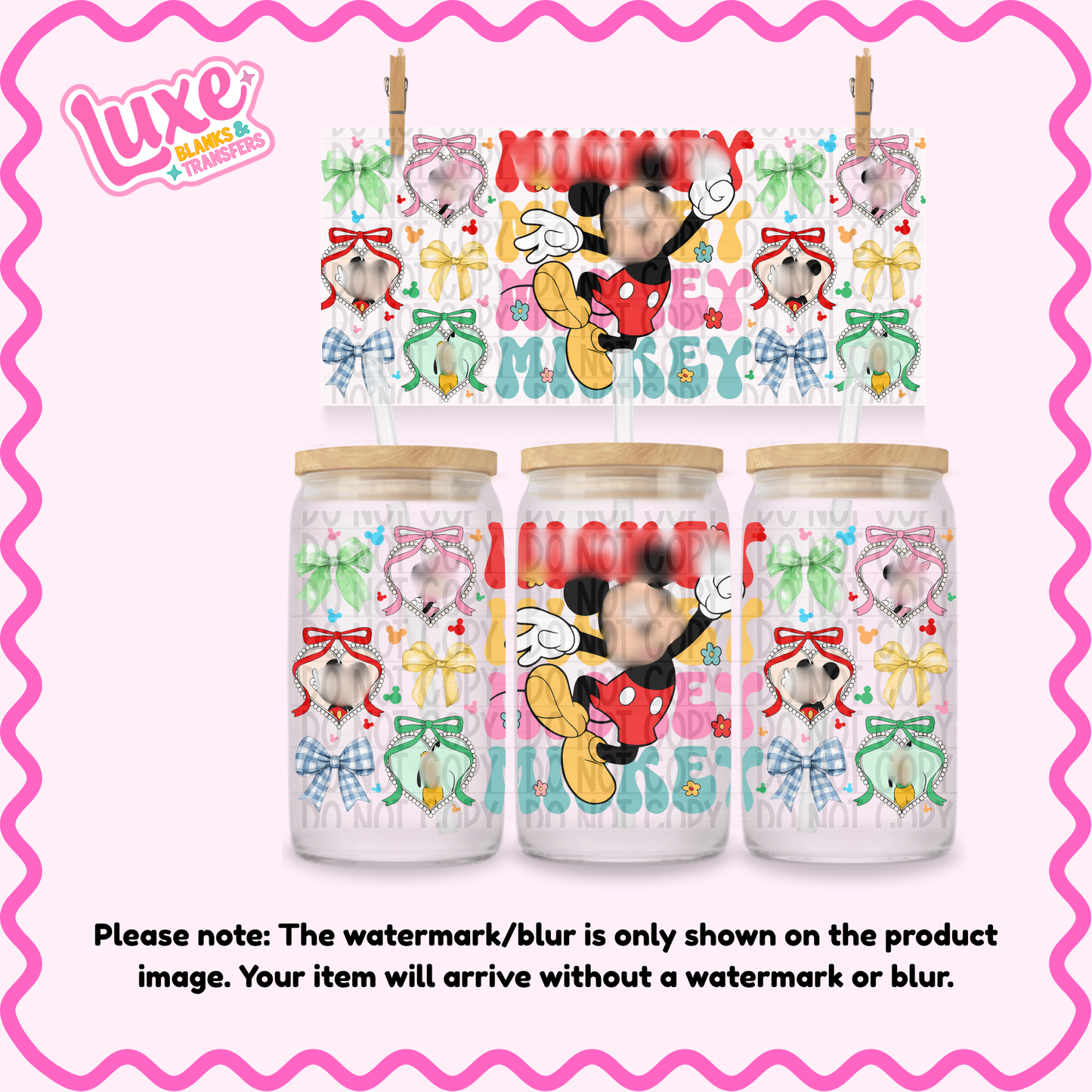 16oz UV DTF Wrap | Mouse Name Bows | #1569