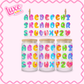 16oz UV DTF Wrap | Rainbow Alphabet | #2728