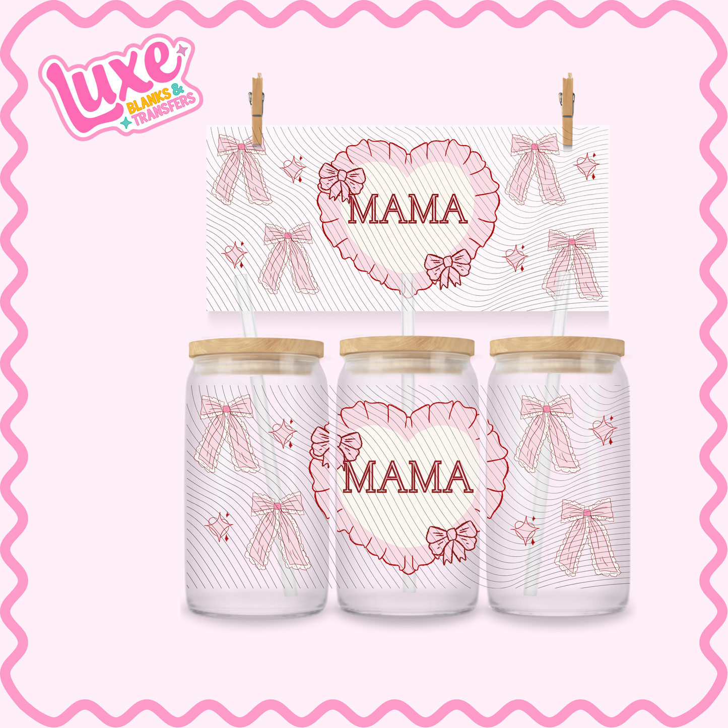 16oz UV DTF Wrap | Mama Heart | #3211