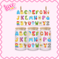16oz UV DTF Wrap | Colourful Alphabet | #2731