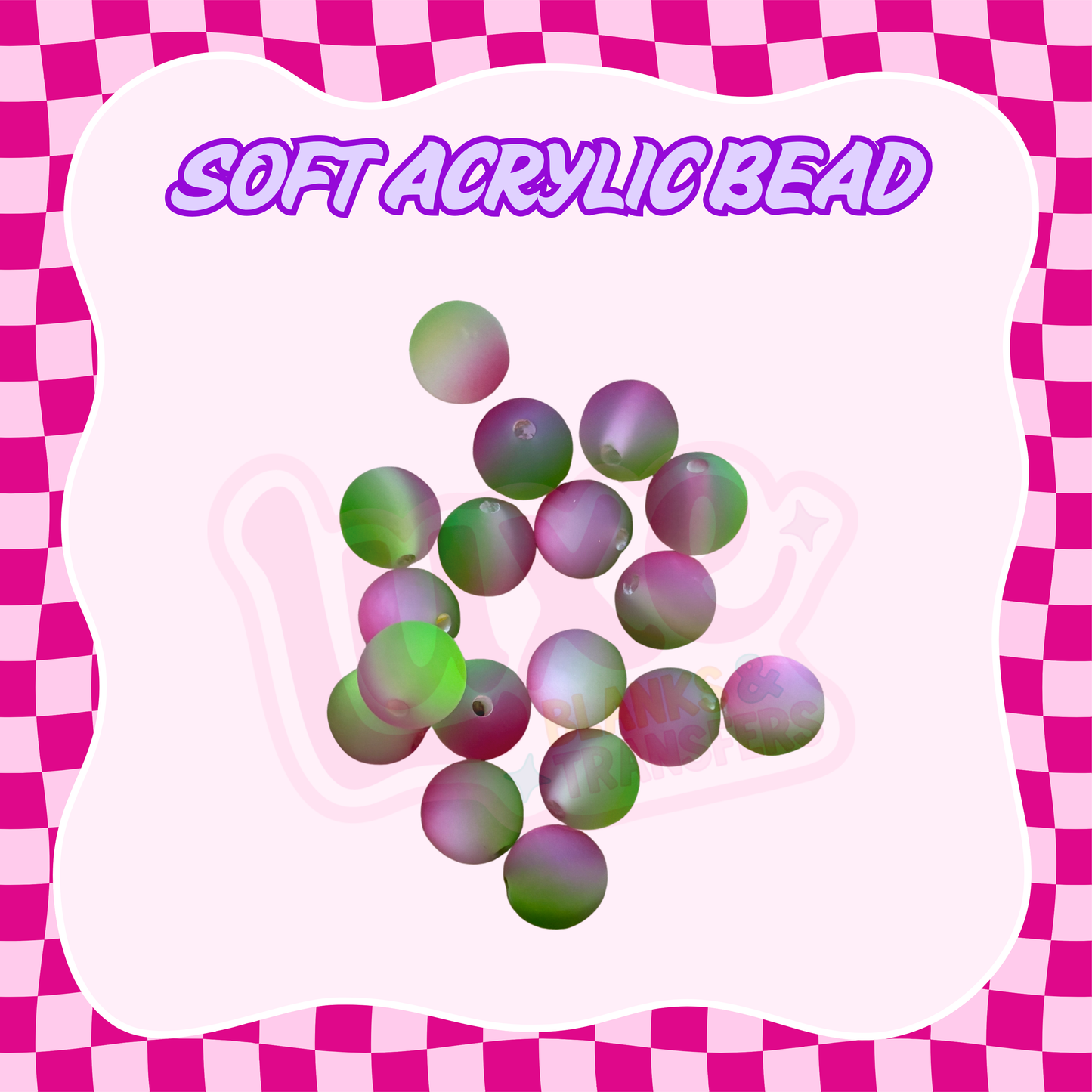 Round Acrylic Bead | Ombre Watermelon