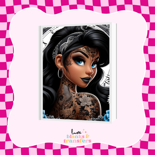 Tattoo Girl A5 Journal UV DTF Transfer (#A31)