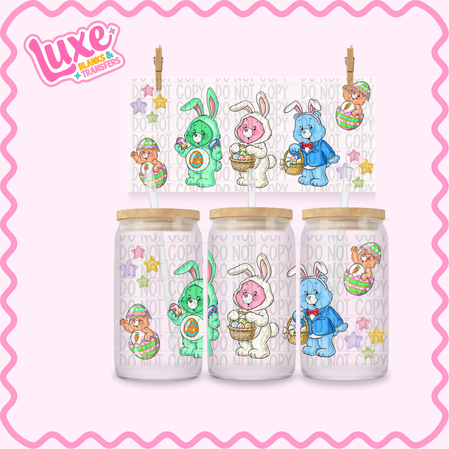 16oz UV DTF Wrap | Bear Easter (Exclusive) | #2430
