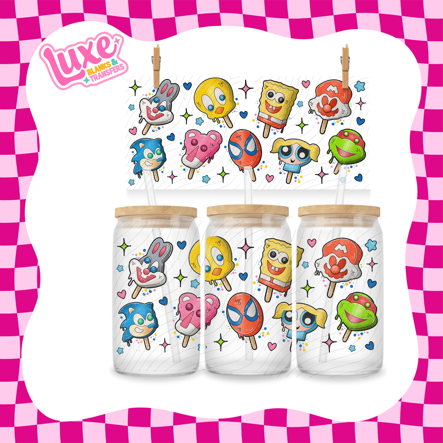 90's Characters Ice Cream UV DTF Wrap (#957)