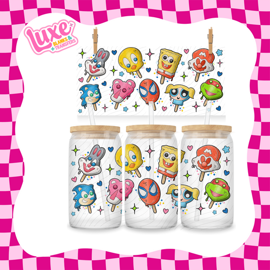 90's Characters Ice Cream UV DTF Wrap (#957)