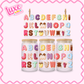 16oz UV DTF Wrap | Sweet Alphabet | #2732