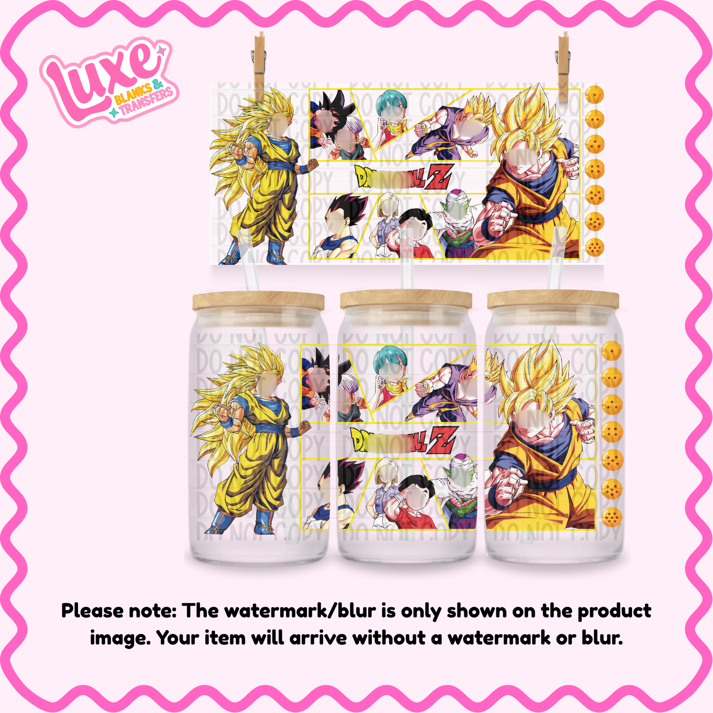 16oz UV DTF Wrap | Anime DBZ | #N227