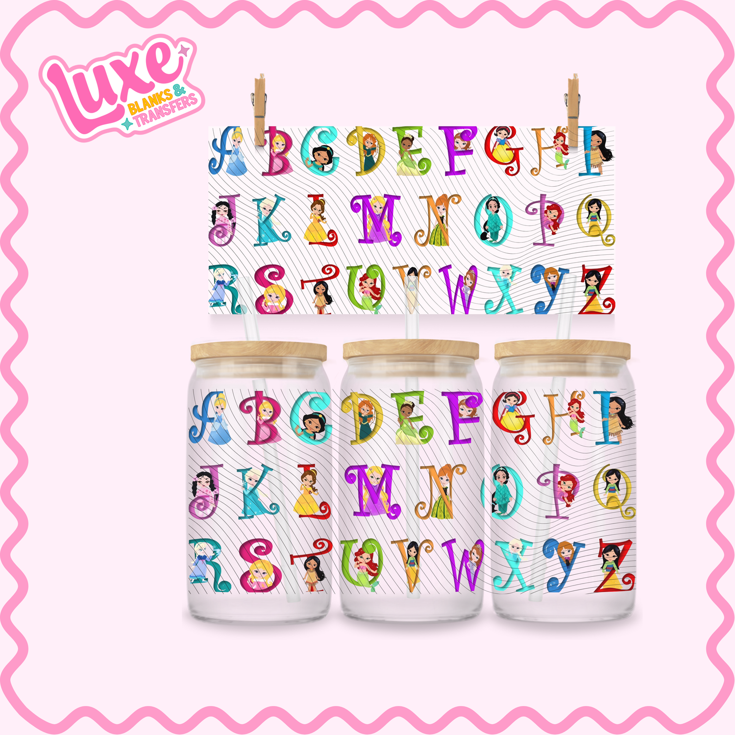 Alphabet UV DTF Transfers