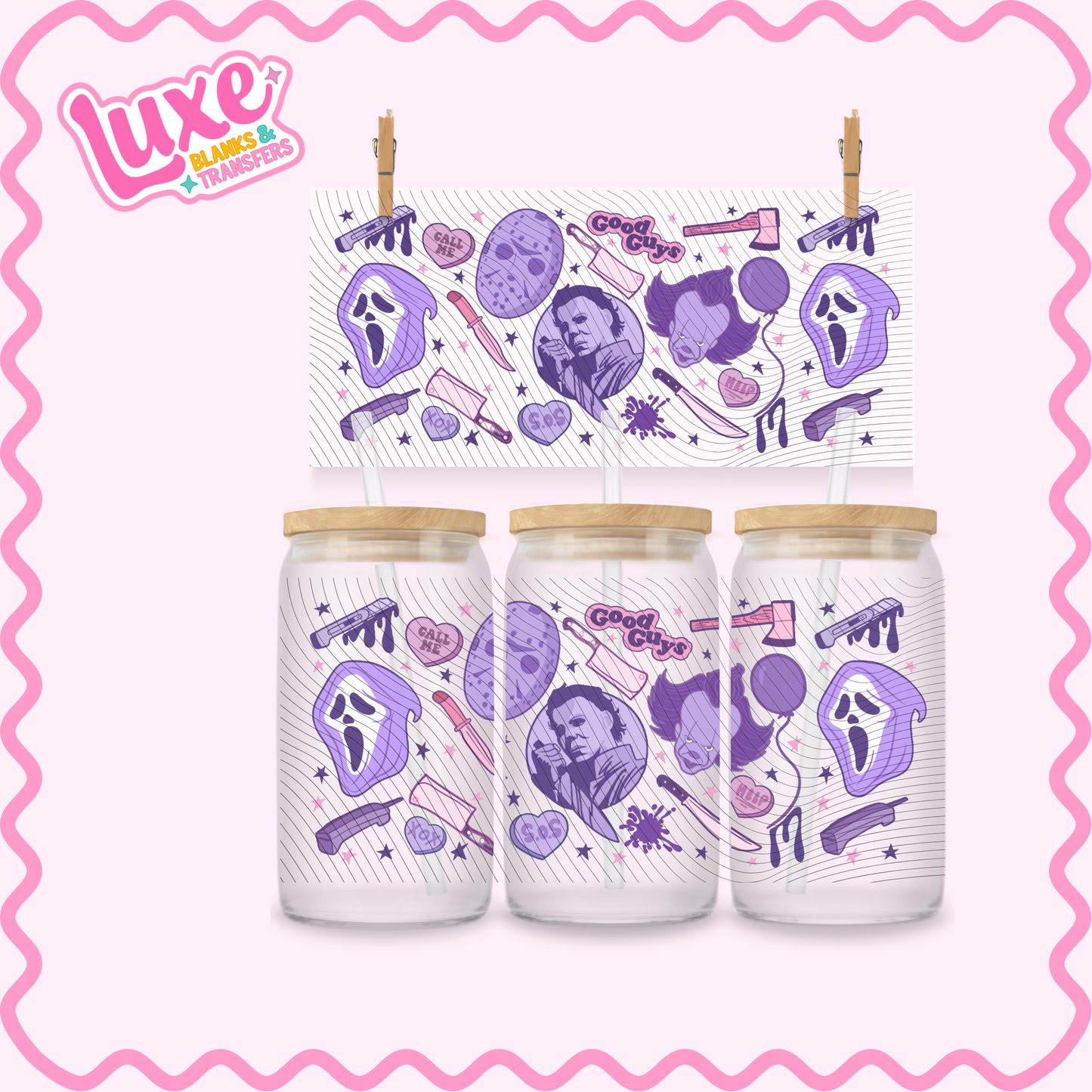 16oz UV DTF Wrap | Purple Spooky | #3217