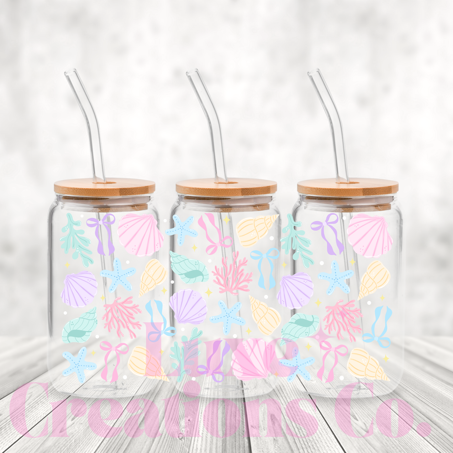 Pastel Seashells UV DTF Wrap (#273)