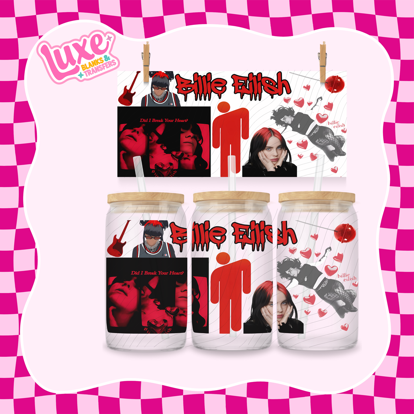 B.Eilish | 16oz UV DTF Wrap | #1463