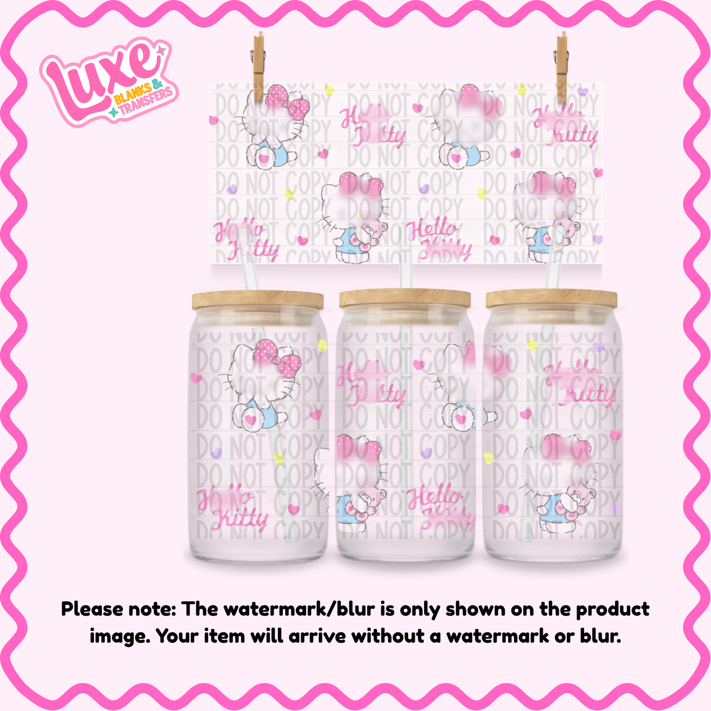16oz UV DTF Wrap | Hi Cat Pink | #1591