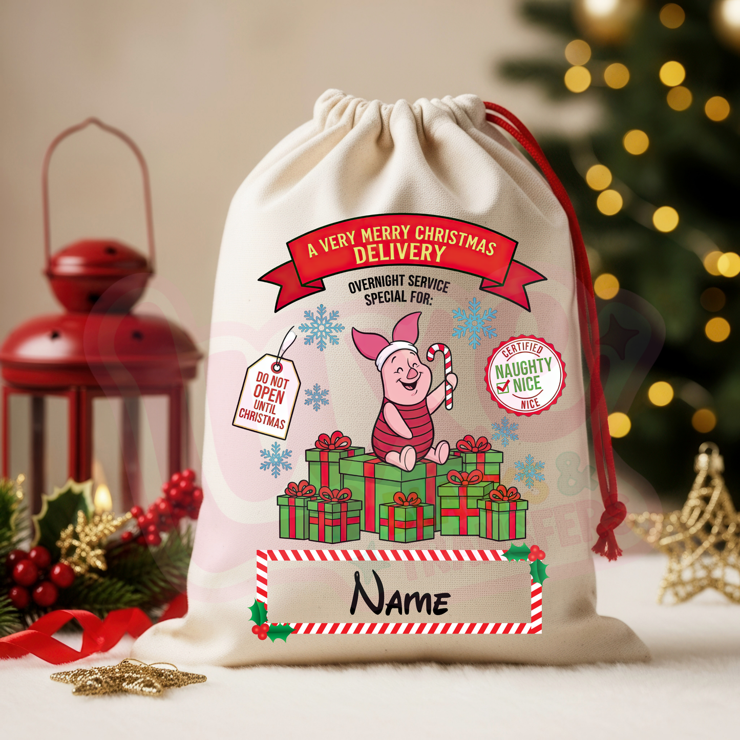 Pig Character | Santa Sack DTF Heat Transfer | #33