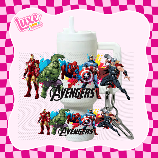 Mini Keychain Tumbler UV DTF Wrap | Superheroes | #E34