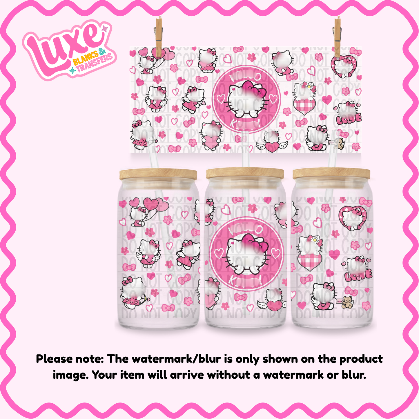 16oz UV DTF Wrap | Hi Cat Pink | #3876