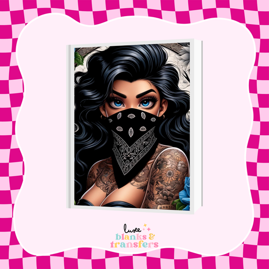 Tattoo Girl A5 Journal UV DTF Transfer (#A32)