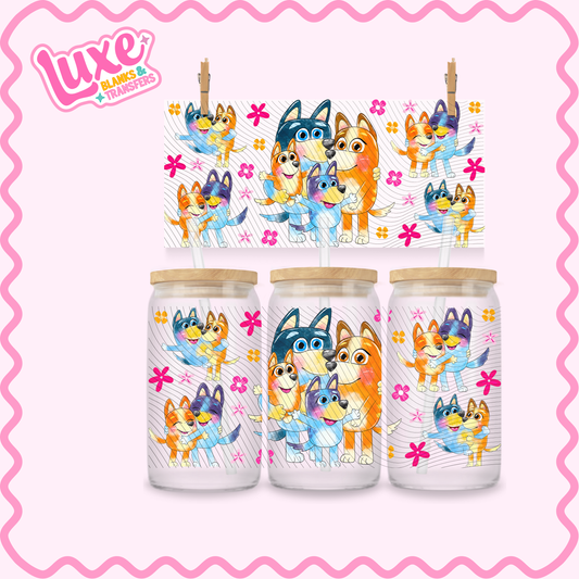 16oz UV DTF Wrap | Cutesy Dog Family | #2744
