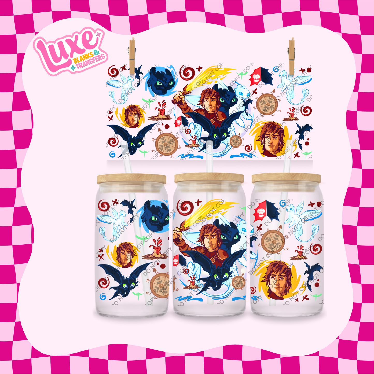 16oz UV DTF Wrap | Dragon Train Movie | #1959