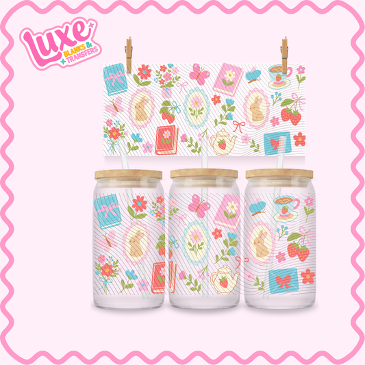 16oz UV DTF Wrap | Cutesy Bunny Pattern | #2922