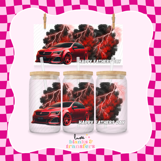 Holden Car Red "Fathers Day" UV DTF Wrap (#555)