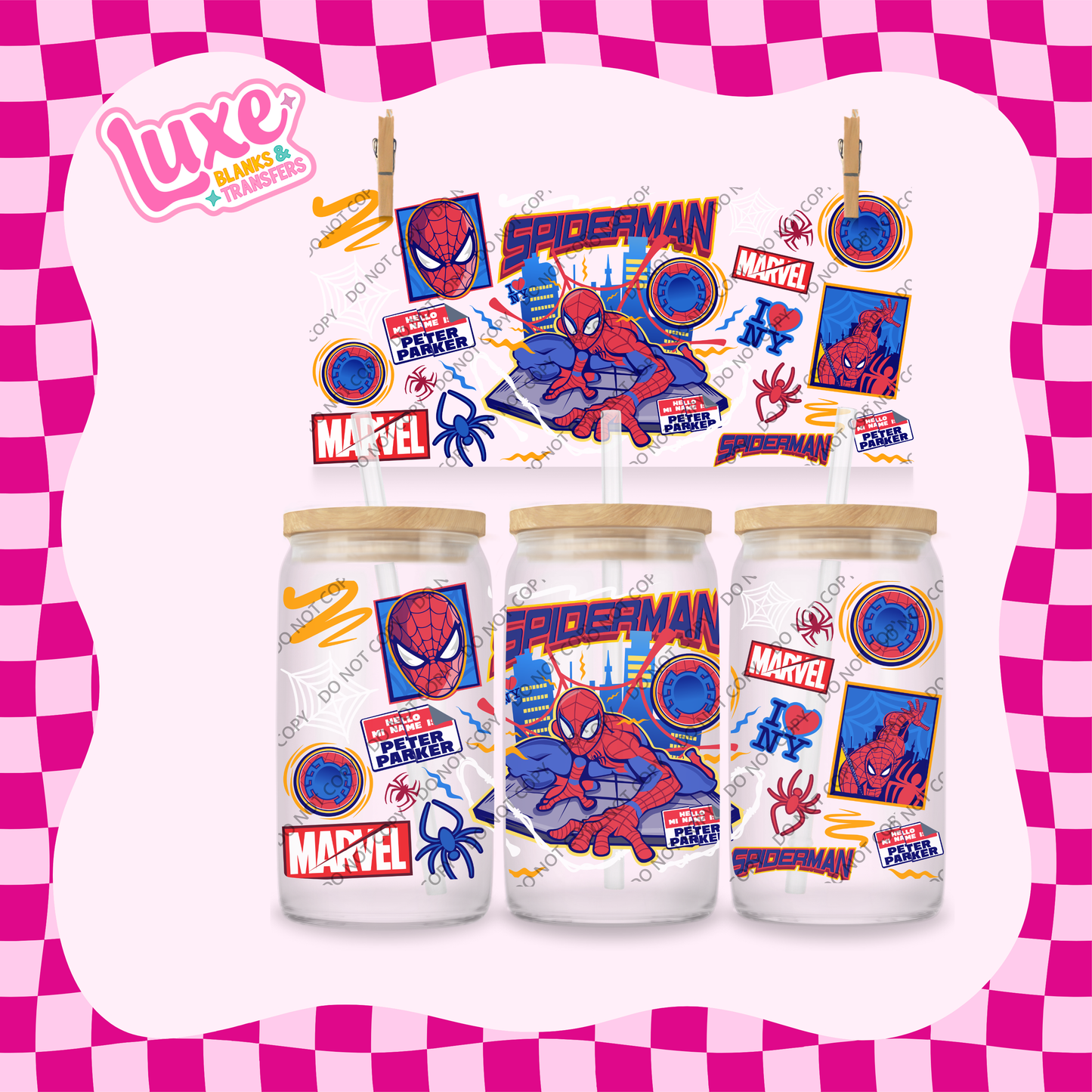 16oz UV DTF Wrap | Spidey Cartoon | #1964