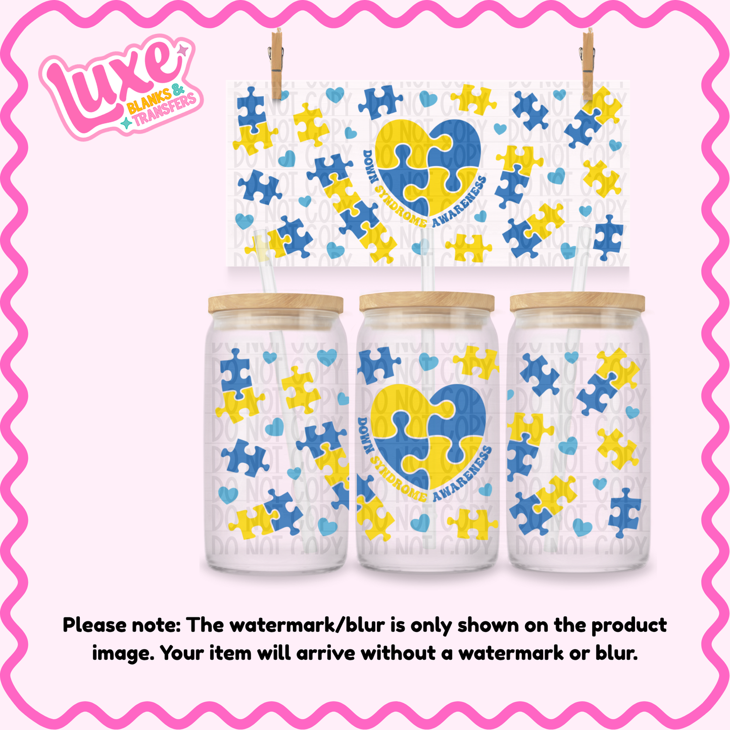 16oz UV DTF Wrap | Down Syndrome Awareness | #4219