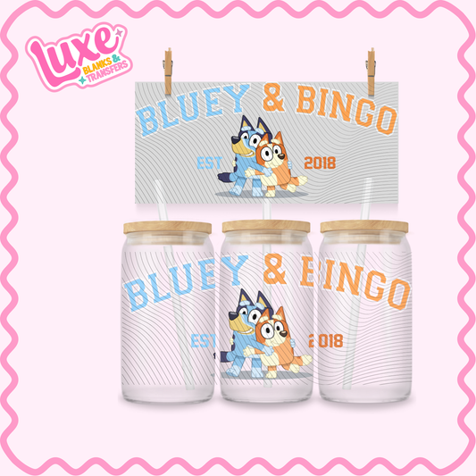 16oz UV DTF Wrap | Blue & Bin | #3237